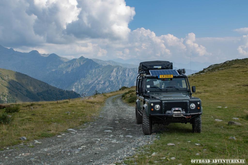 Unser Defender auf dem Col del Colombardo